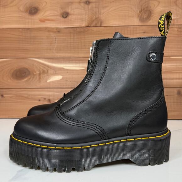 Dr Martens Women's Jetta Zipped Sendal Leather Platform Boots Black size 9 - Picture 10 of 15